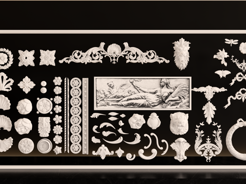 欧式浮雕 石膏线艺术雕塑 市政抽象雕塑 公园艺术雕塑 广场雕su模型