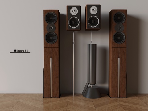 落地音响低音炮 壁挂音响影音设备su模型