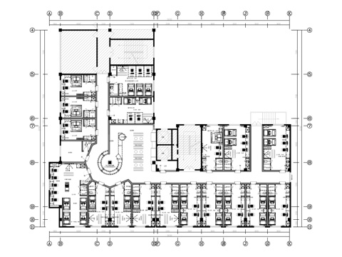 电竞酒店平面布置图cad施工图