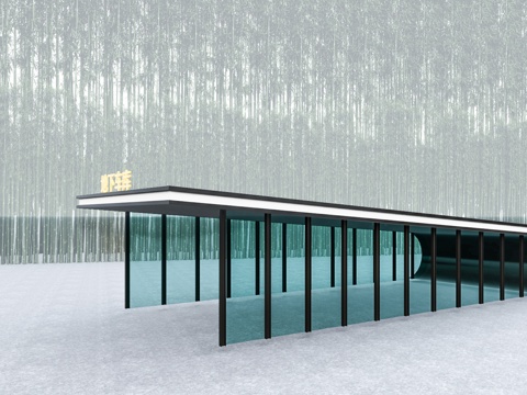 地下车库入口 车棚 车库廊架 雨棚su模型