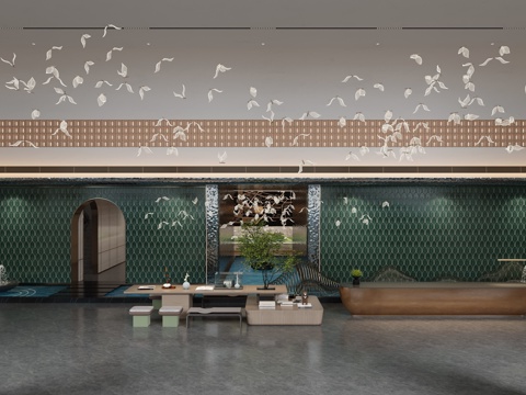  现代售楼处高级感售楼部3d模型 