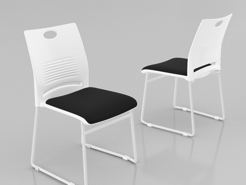  现代办公室 会议椅 简易办公椅 培训椅休闲椅灰底图3d模型 