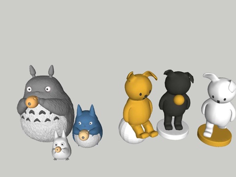 现代商业雕塑 动物雕塑 商业街小品 卡通雕塑su模型