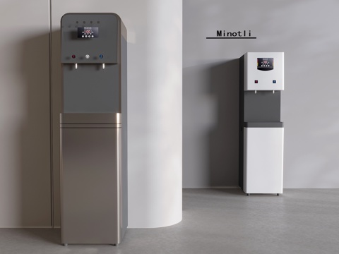 现代茶吧机饮水机 净水器su模型