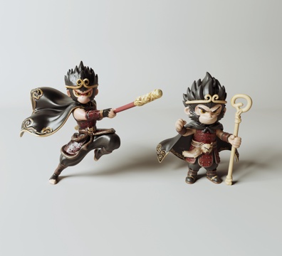  现代潮玩手办 娃娃 摆件 玩偶 黑悟空3d模型 