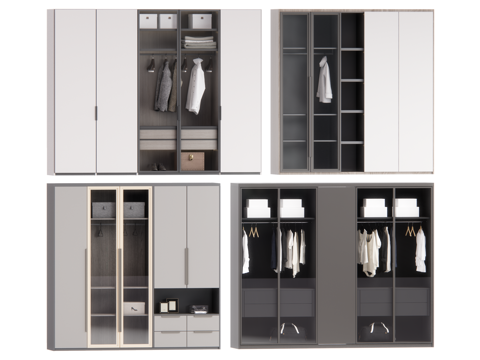 现代衣柜su模型