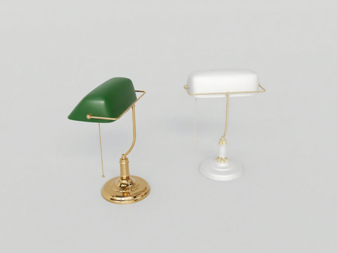 复古台灯 民国台灯 美式银行灯su模型