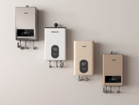  燃气热水器 家用热水器 节能热水器 智能控温 卫浴电器3d模型 