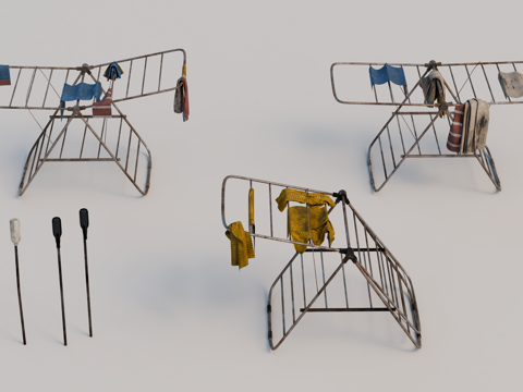 晾衣架 晾晒架 金属晾衣架 贫民区晾衣架 阳台晾衣架su模型