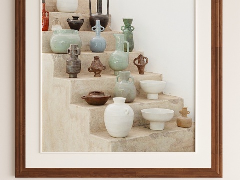 现代挂画 画框su模型