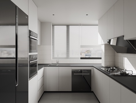 现代家居厨房su模型