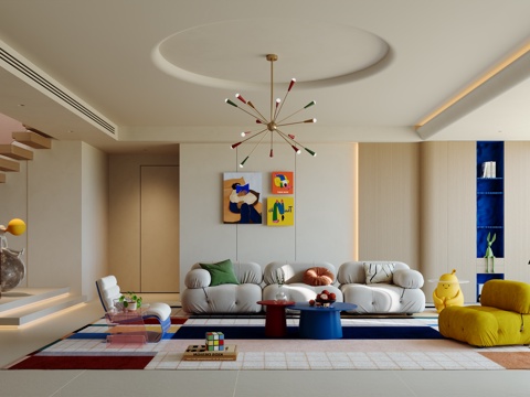 多巴胺客厅su模型