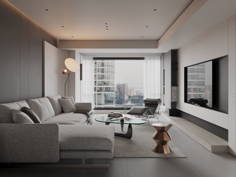 现代家居客厅su模型