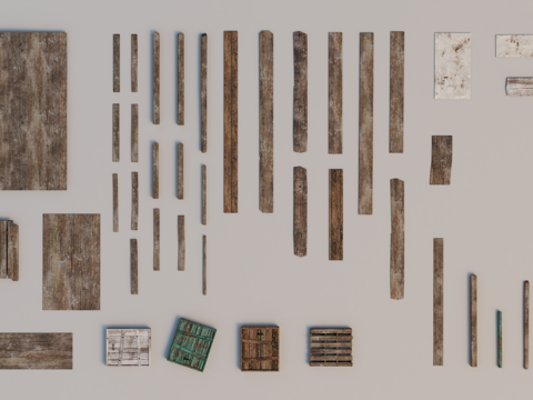 木板 木条 旧木板 木材 旧木头su模型