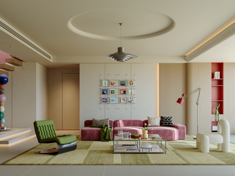 多巴胺客厅su模型