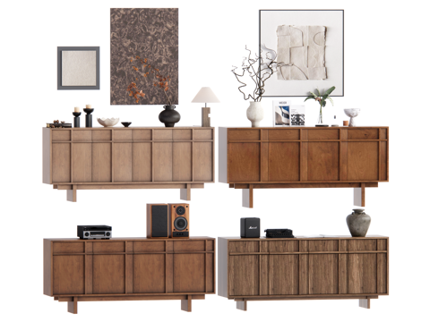 侘寂风装饰柜 储物柜su模型