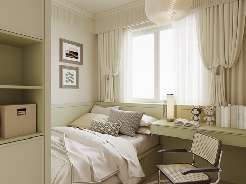 现代榻榻米卧室su模型