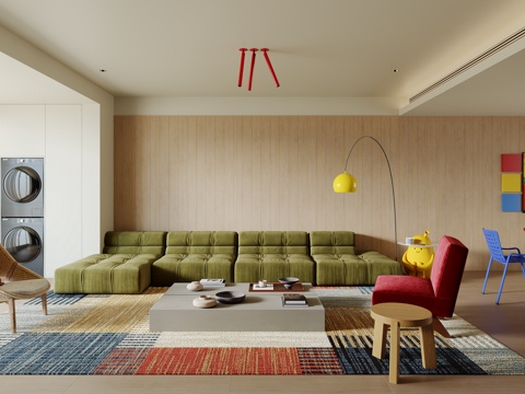 多巴胺客餐厅  沙发组合su模型