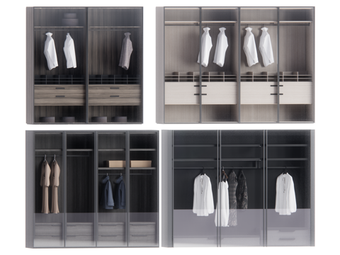 现代衣柜su模型