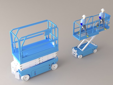 升降平台 高空作业车 工程设备 移动式升降机 工业设备su模型