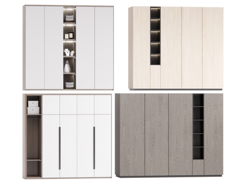 现代衣柜su模型