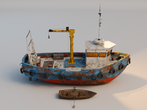 小型货船 渔船 货运船su模型