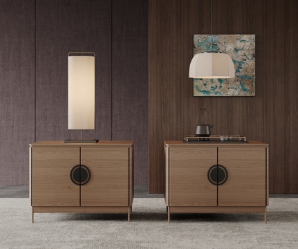 新中式宋式床头柜su模型