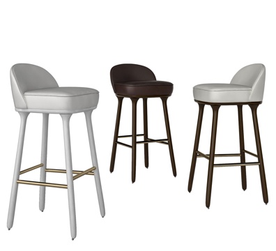 现代吧椅  皮吧椅 酒吧餐厅吧椅  吧台椅su模型