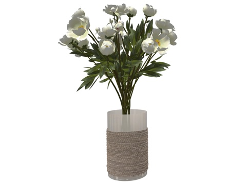 现代花瓶花艺植物装饰摆件su模型