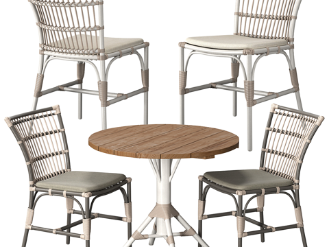  现代北欧户外休闲桌椅3d模型 