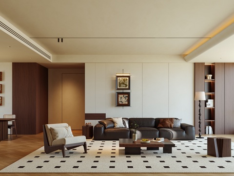 中古风客餐厅su模型