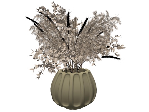 现代花瓶花艺植物装饰摆件su模型