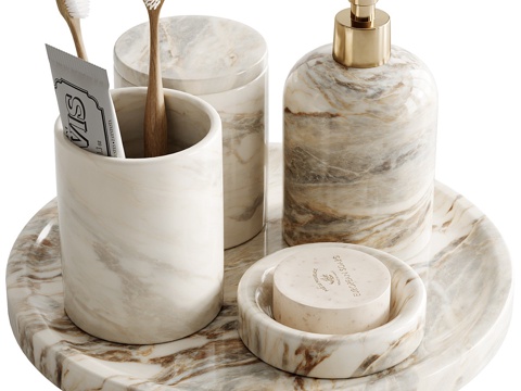  现代意式轻奢浴室用品套装3d模型 