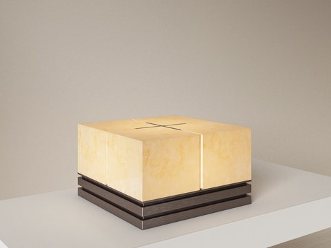  现代复古台灯 透光石台灯 艺术台灯 客厅台灯 轻奢台灯3d模型 