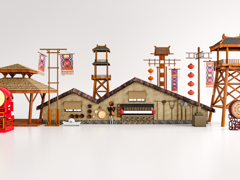 农具小品 农耕小品 乡村小品su模型