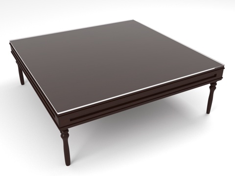  茶几 方形茶几 实木茶几 客厅家具3d模型 