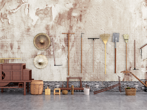 农具小品 农耕小品 乡村小品su模型