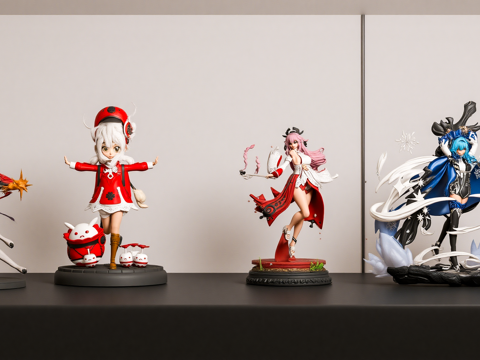 雕塑潮玩手办办su模型