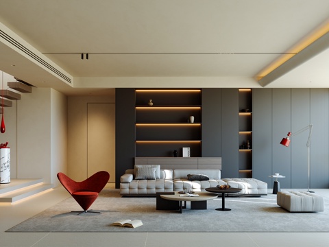 现代客厅su模型