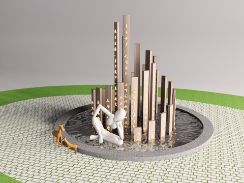 景观雕塑 商业雕塑 动物雕塑su模型