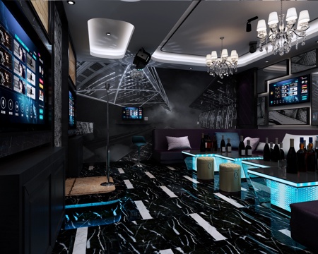  工业风黑白KTV系列 包厢3d模型 