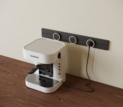 现代咖啡机 厨房电器 轨道插座su模型