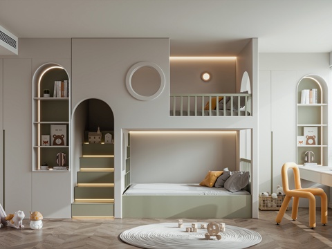 现代儿童房su模型