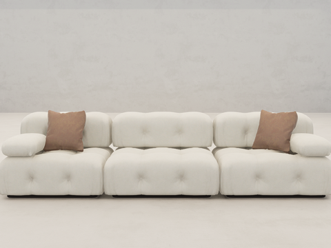 豆腐块沙发su模型