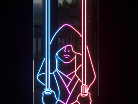  现代霓虹灯 装饰灯3d模型 