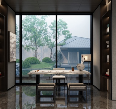  售楼部茶室3d模型 