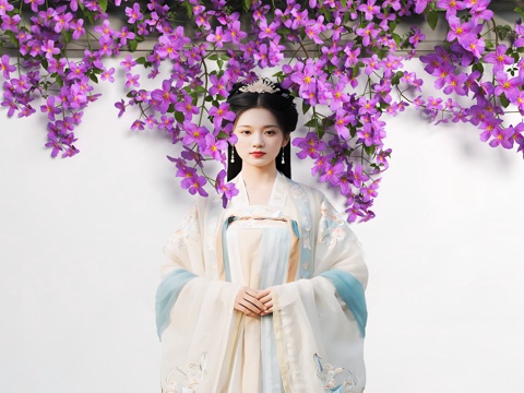 花朵围墙 花艺墙 卡通围墙 花朵女孩头发 现代美陈墙面 墙绘su模型