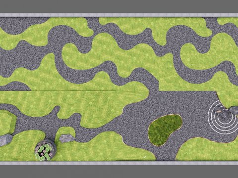 微地形 枯山水su模型