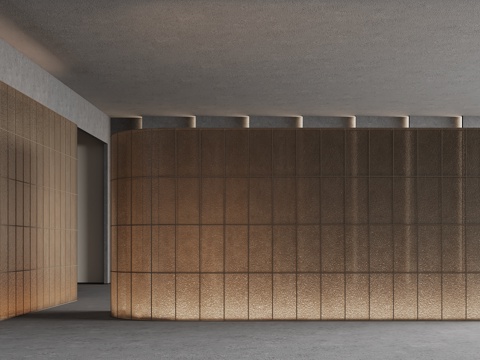 现代艺术玻璃隔断 屏风 玻璃砖su模型