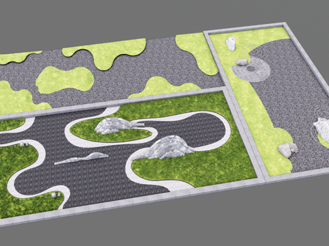 微地形 枯山水su模型